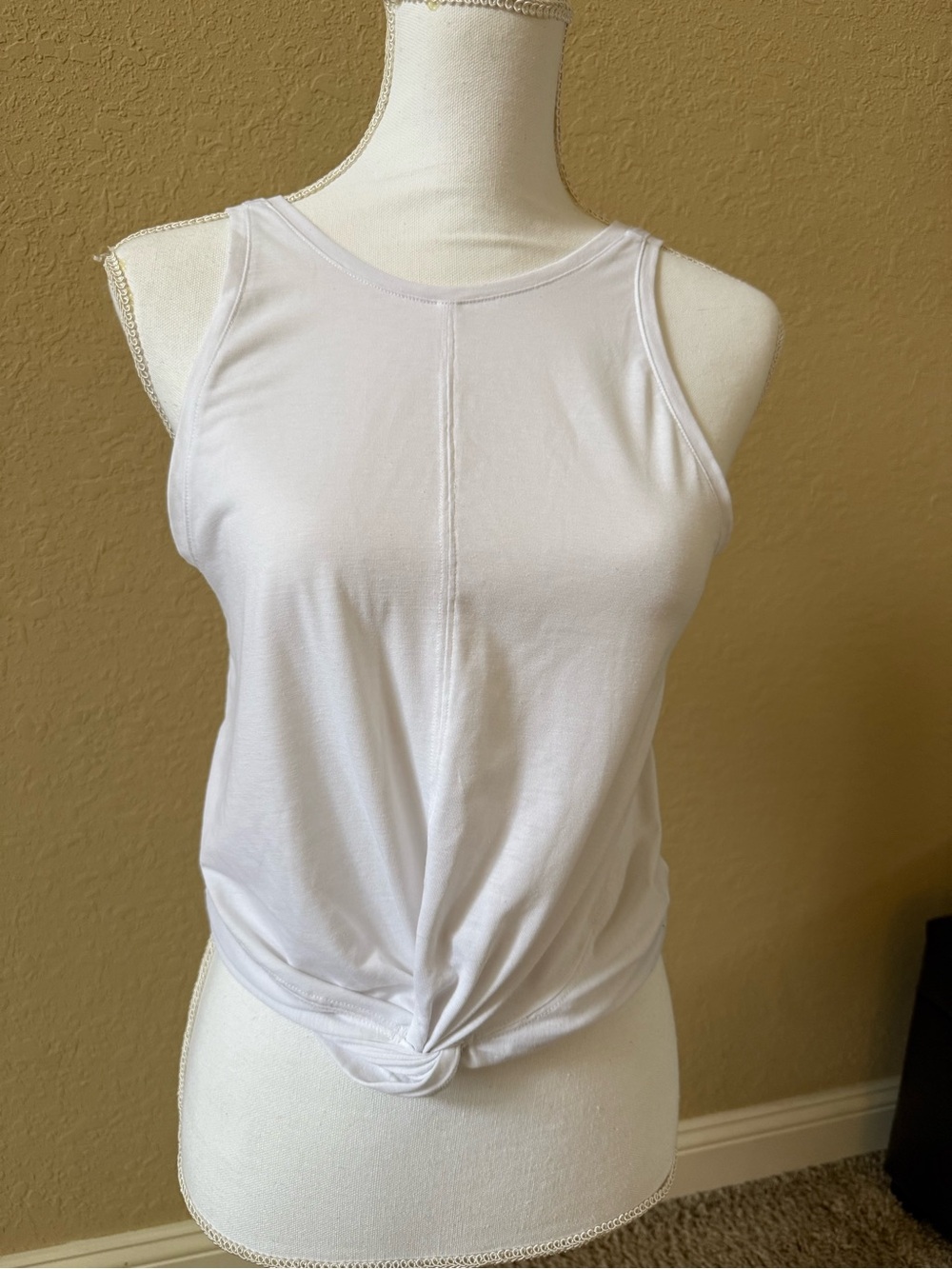 Athleta White Knot-Front Tank Top